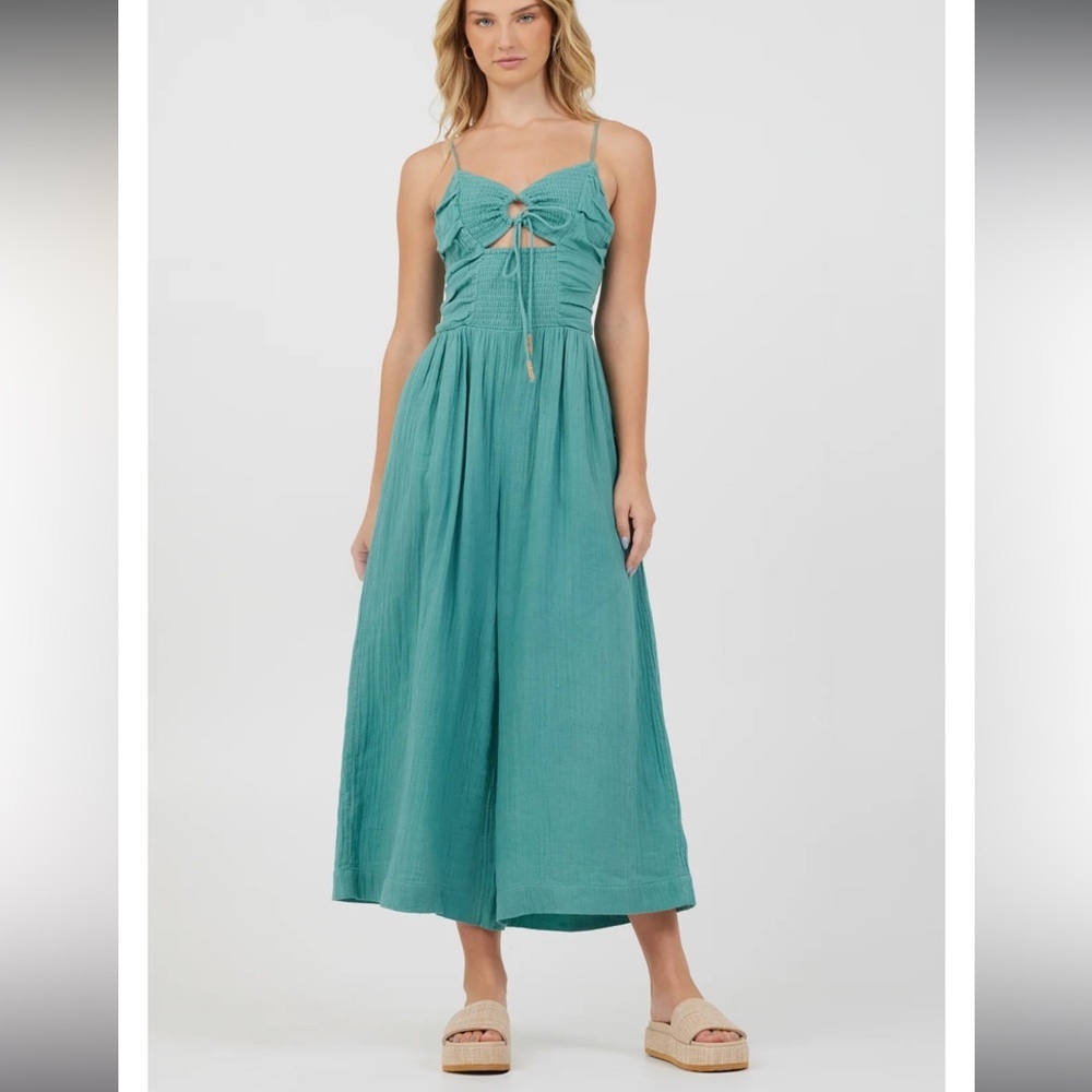 Vintage Havana Jumpsuit w/ Front Beaded Tie